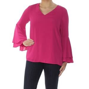 Alfani V-Neck Bell-Sleeve Blouse-24W